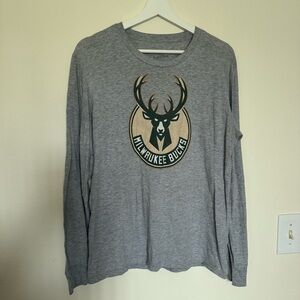 Fanatics Youth XL Heather Gray Long Sleeve Tee with Embroidered Logo